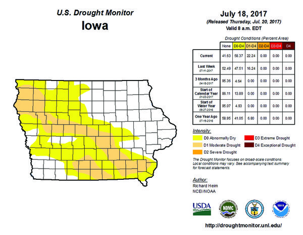 Drought Monitor ranks parts of Iowa abnormally dry | News, Sports, Jobs ...